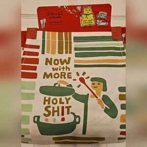 Colorful Striped Apron with Fun Graphics